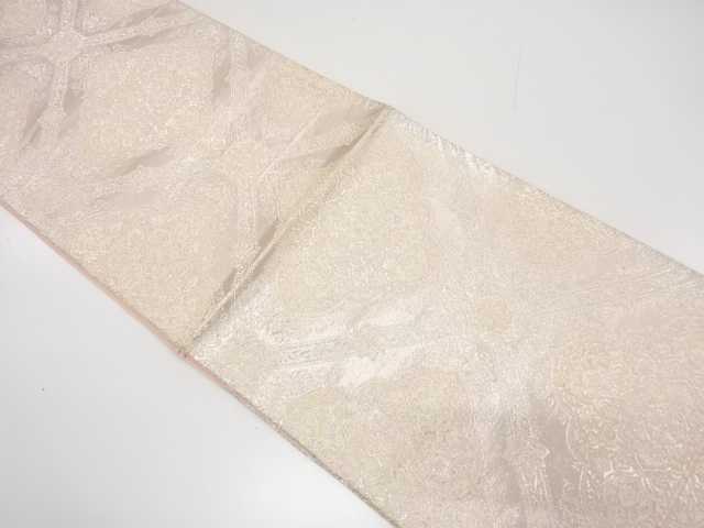 JAPANESE KIMONO / ANTIQUE FUKURO OBI / SILK / WOVEN FLOWER CREST